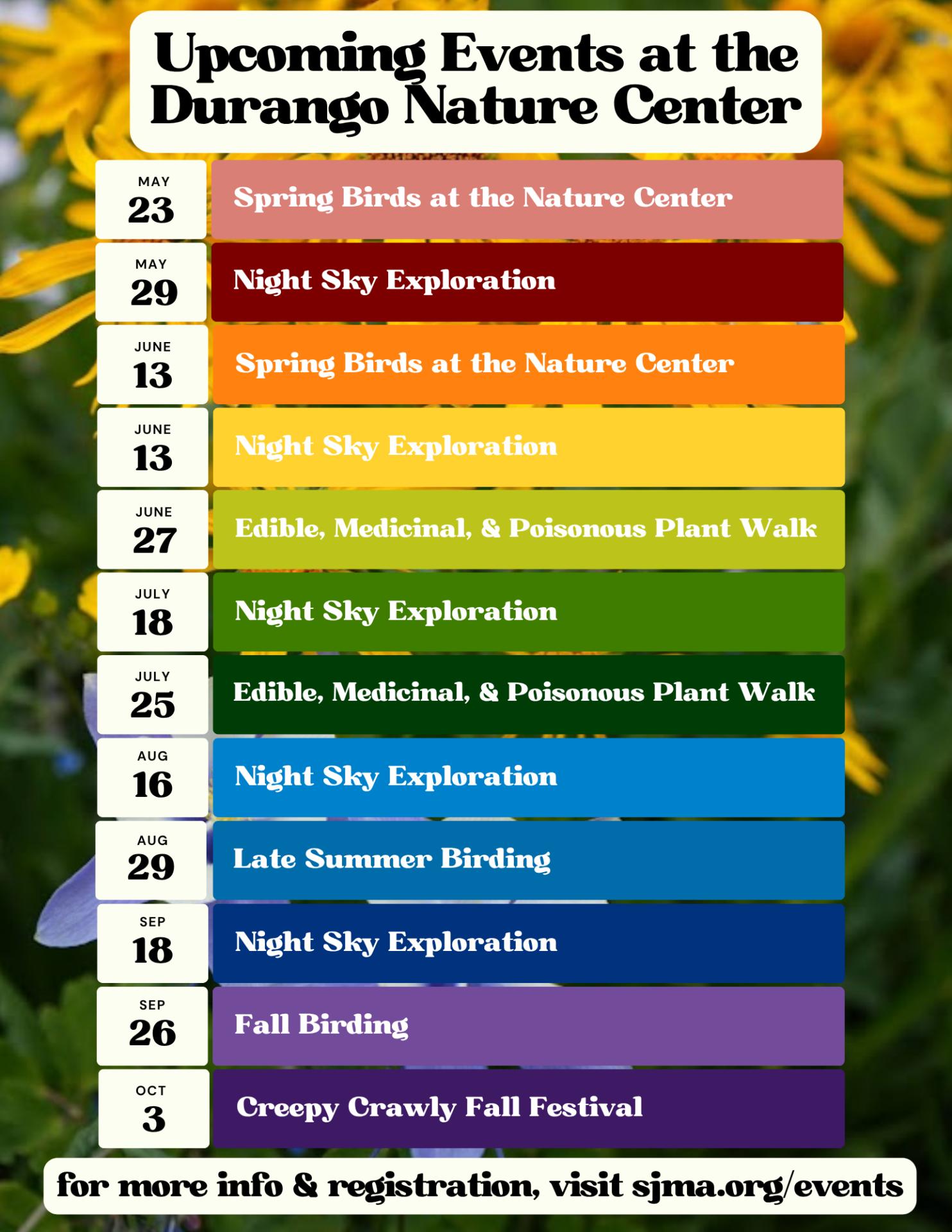 Nature Center Events 2026 update